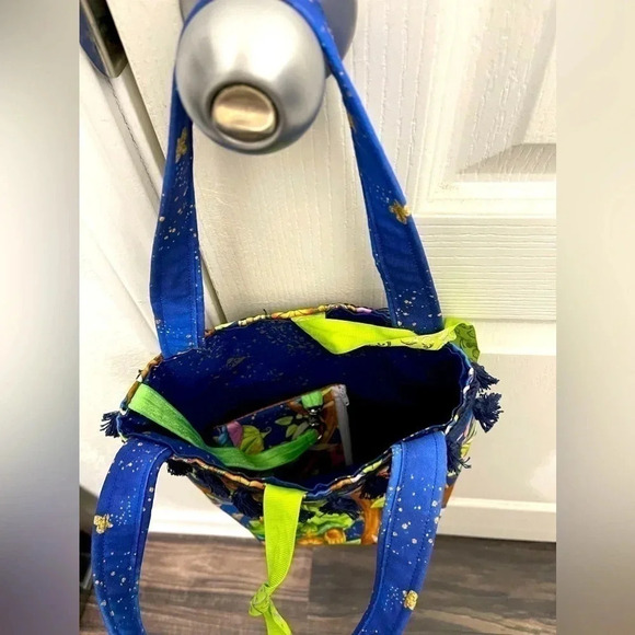 Tinker Bell Fairy Themed Custom Made Purse Tote and Matching Attached Zipper Bag - Picture 7 of 12